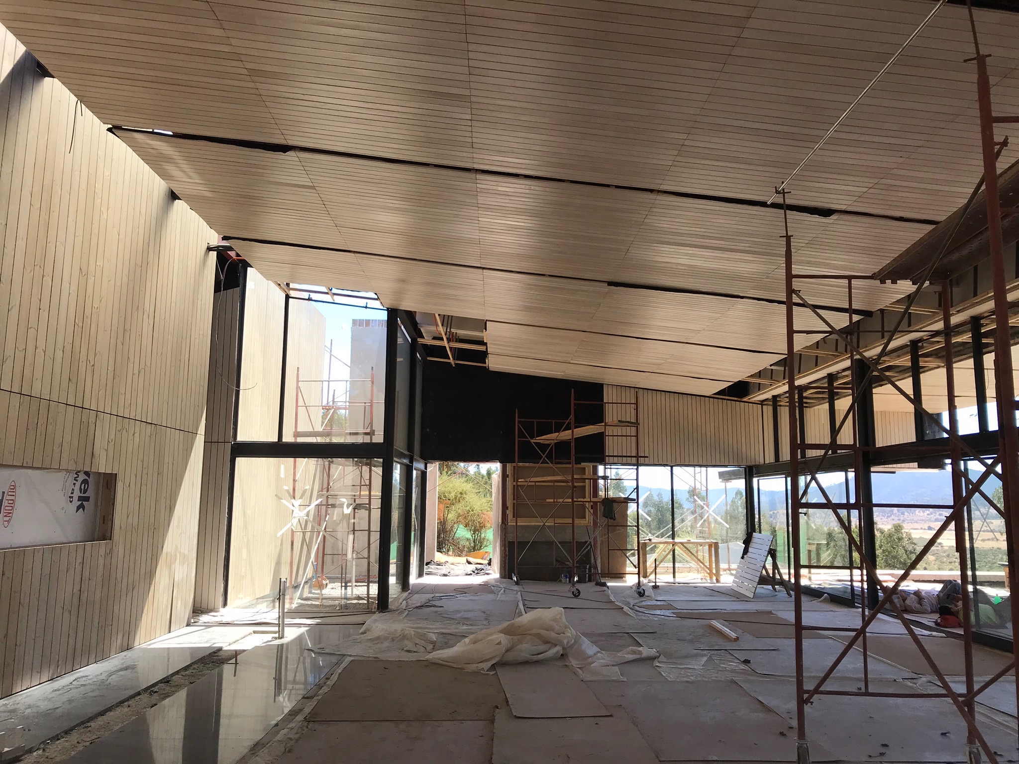 Inside our new tasting room. Sliding glass doors will open to a large, outdoor patio with panoramic views of the Andes.