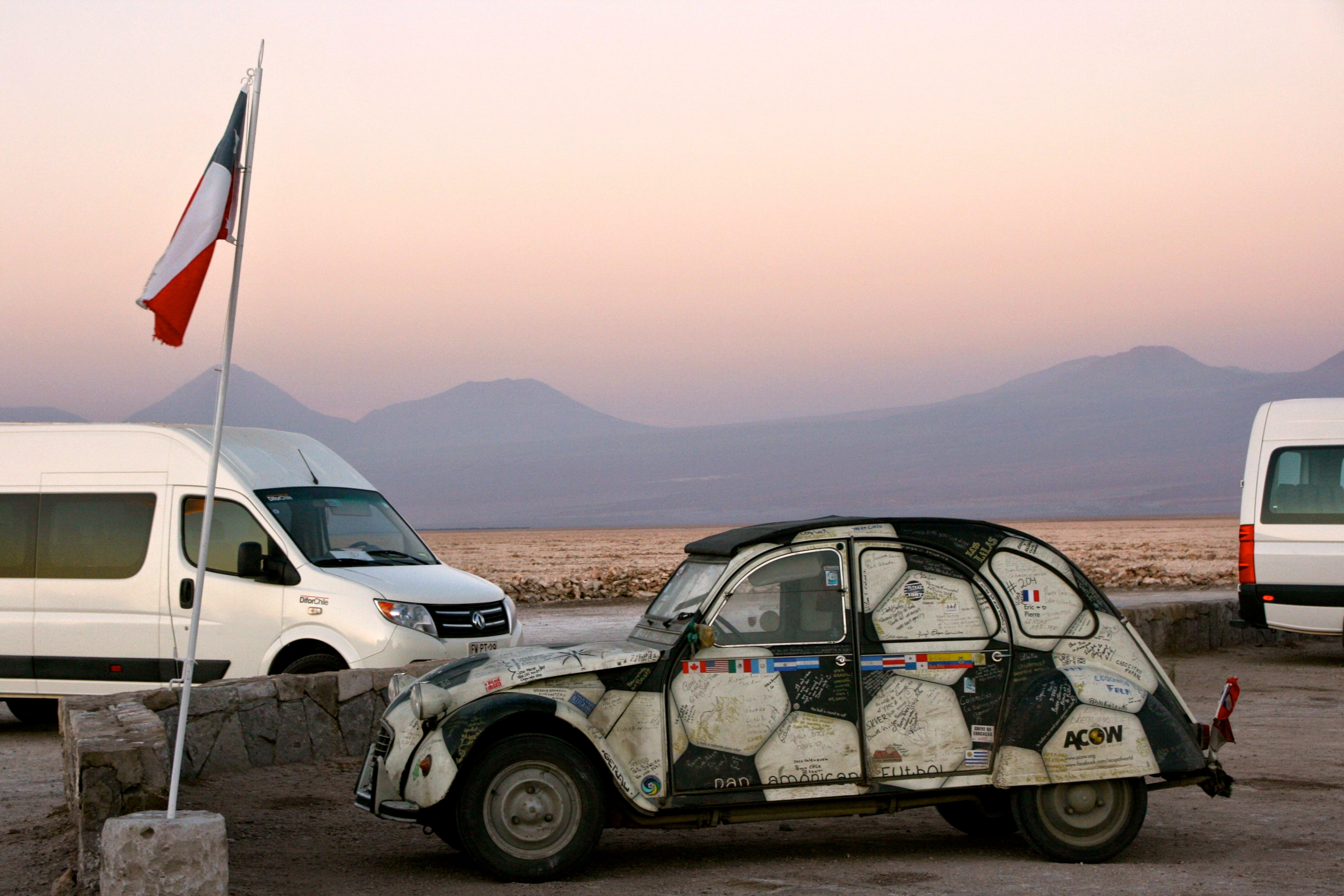Some serious soccer fans used this ancient Volkswagen to drive across South America during the 2014 World Cup.