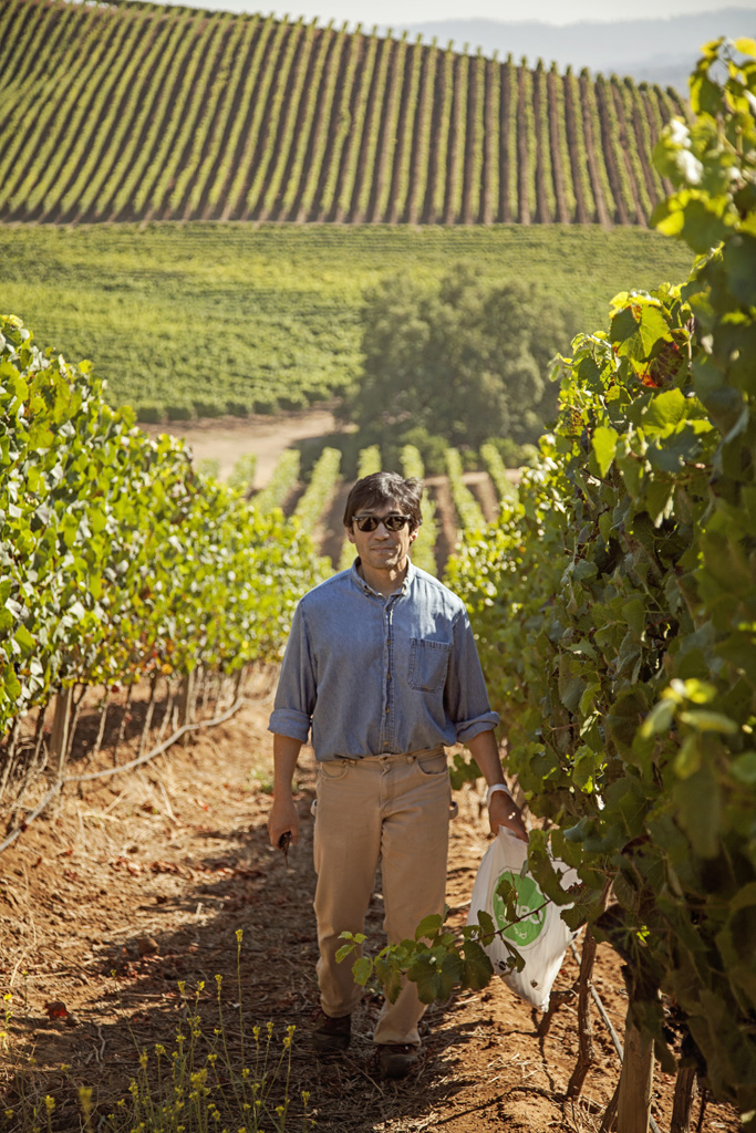 Byron doing a vineyard inspection before harvest