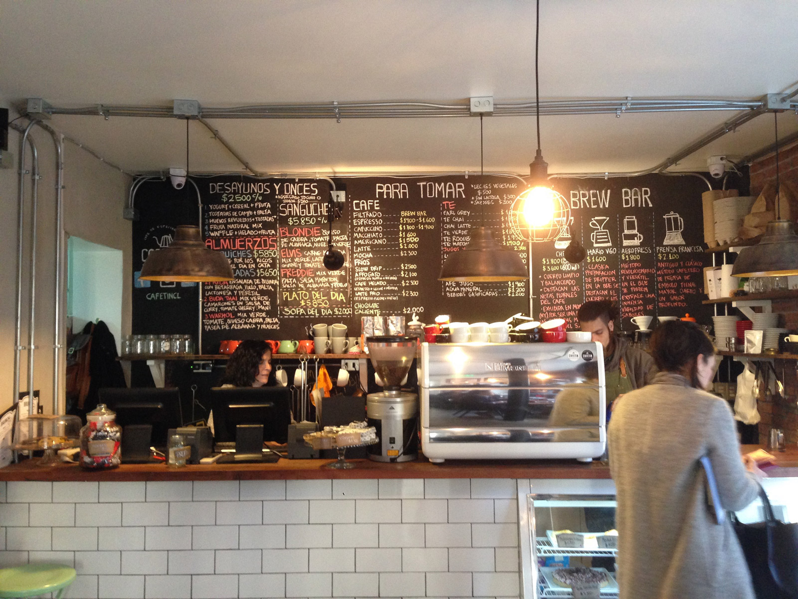 The menu at Cafetín, a great spot for coffee and artisan breakfasts.