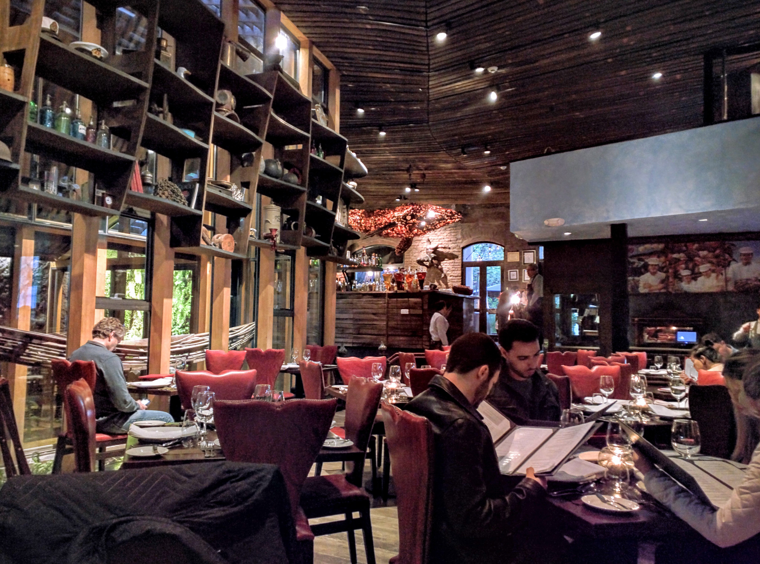 The interior of Aquí Está Coco, one of our all-time favorite Santiago restaurants.