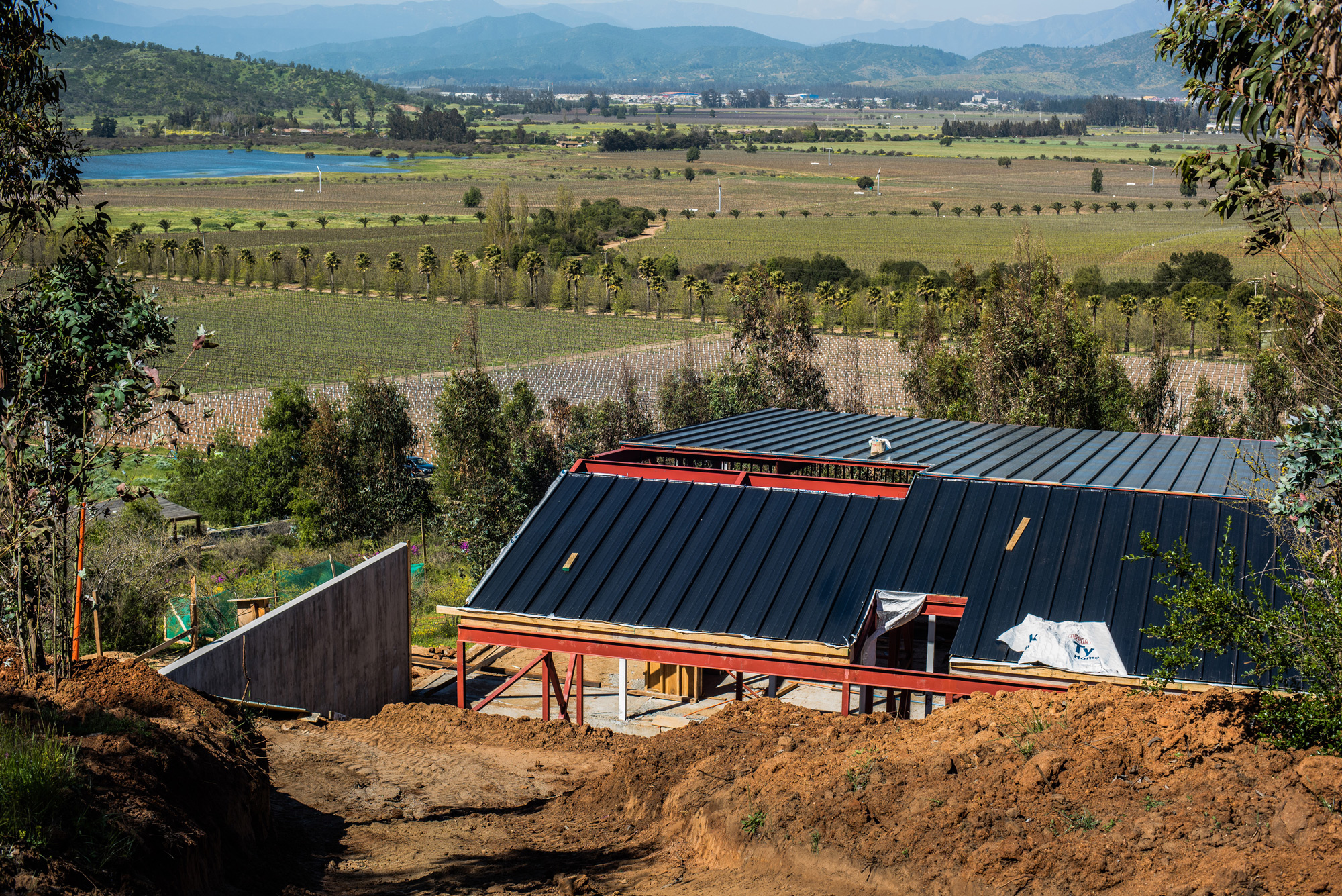 Construction progresses.  On spectacularly clear days, you can see Aconcagua in the distance.